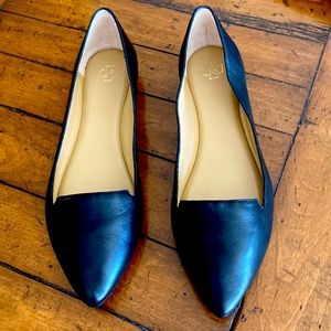 Ann Taylor Leather Pointed Flats 8